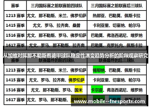 从加维对阵那不勒斯看德甲球队稳定性演变趋势分析的阶段观察研究